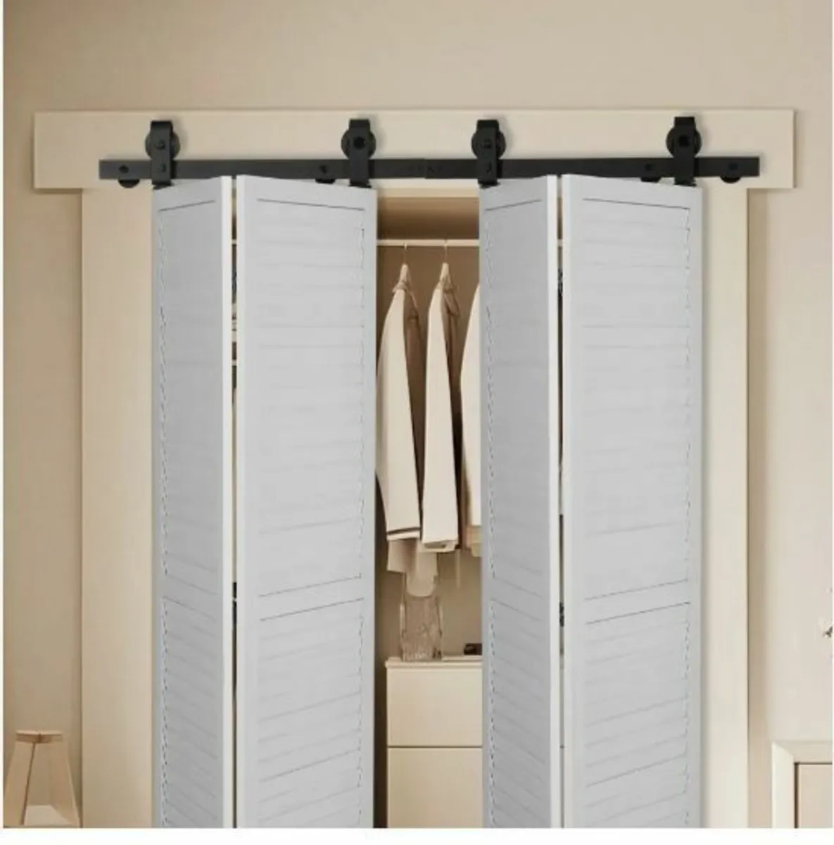 Bi-Folding Sliding Barn Door Hardware Track Kit - Image 2