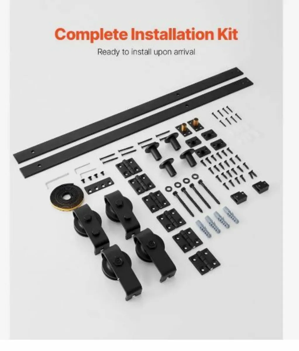 Bi-Folding Sliding Barn Door Hardware Track Kit - Image 4