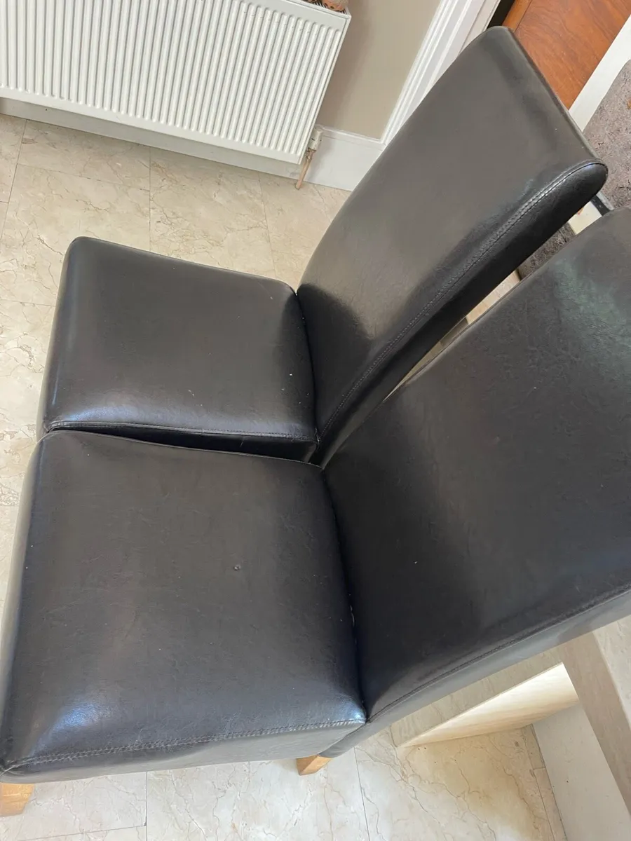 2 x Good Quality Leather Kitchen Dining Chairs - Image 2