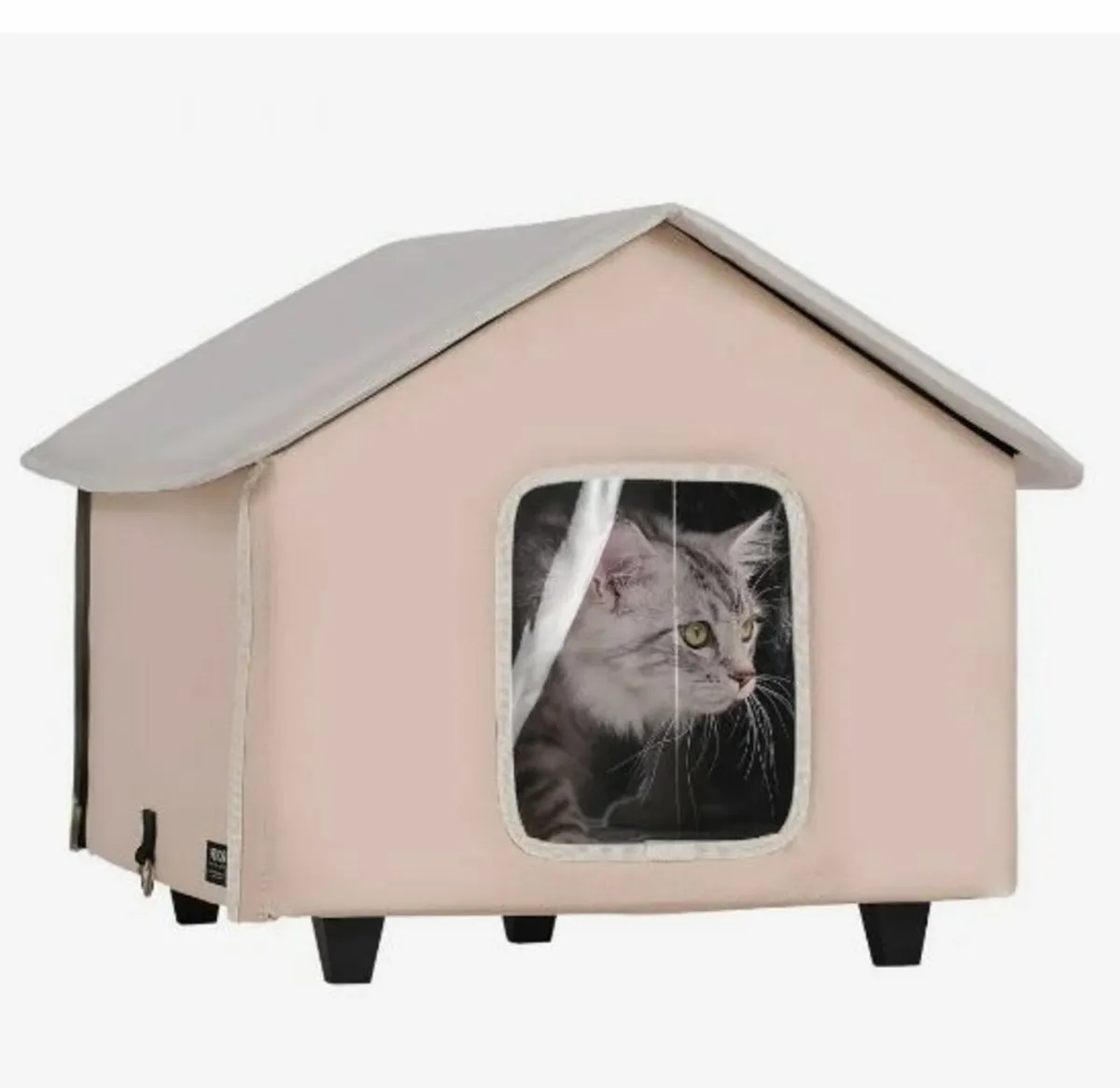 Elevated Heated Cat House Kitty Shelter - Image 1