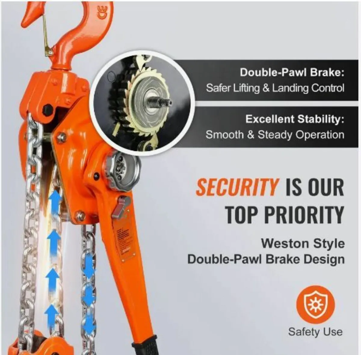 Manual Lever Chain Hoist, 6 Ton 5995.7 kg Capacity - Image 2