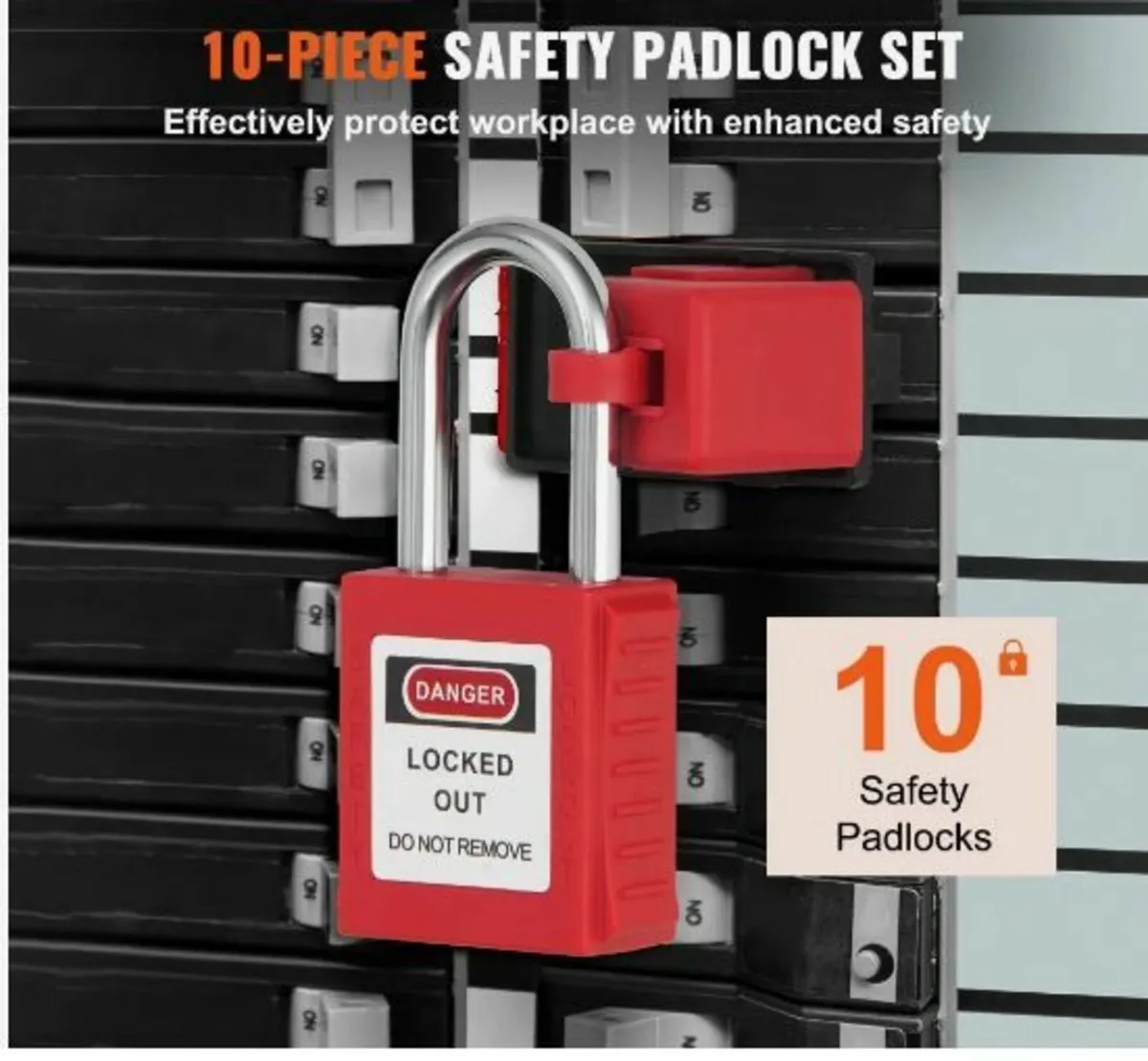 Lockout Tagout Locks Set, 10 PCS Red Safety - Image 4