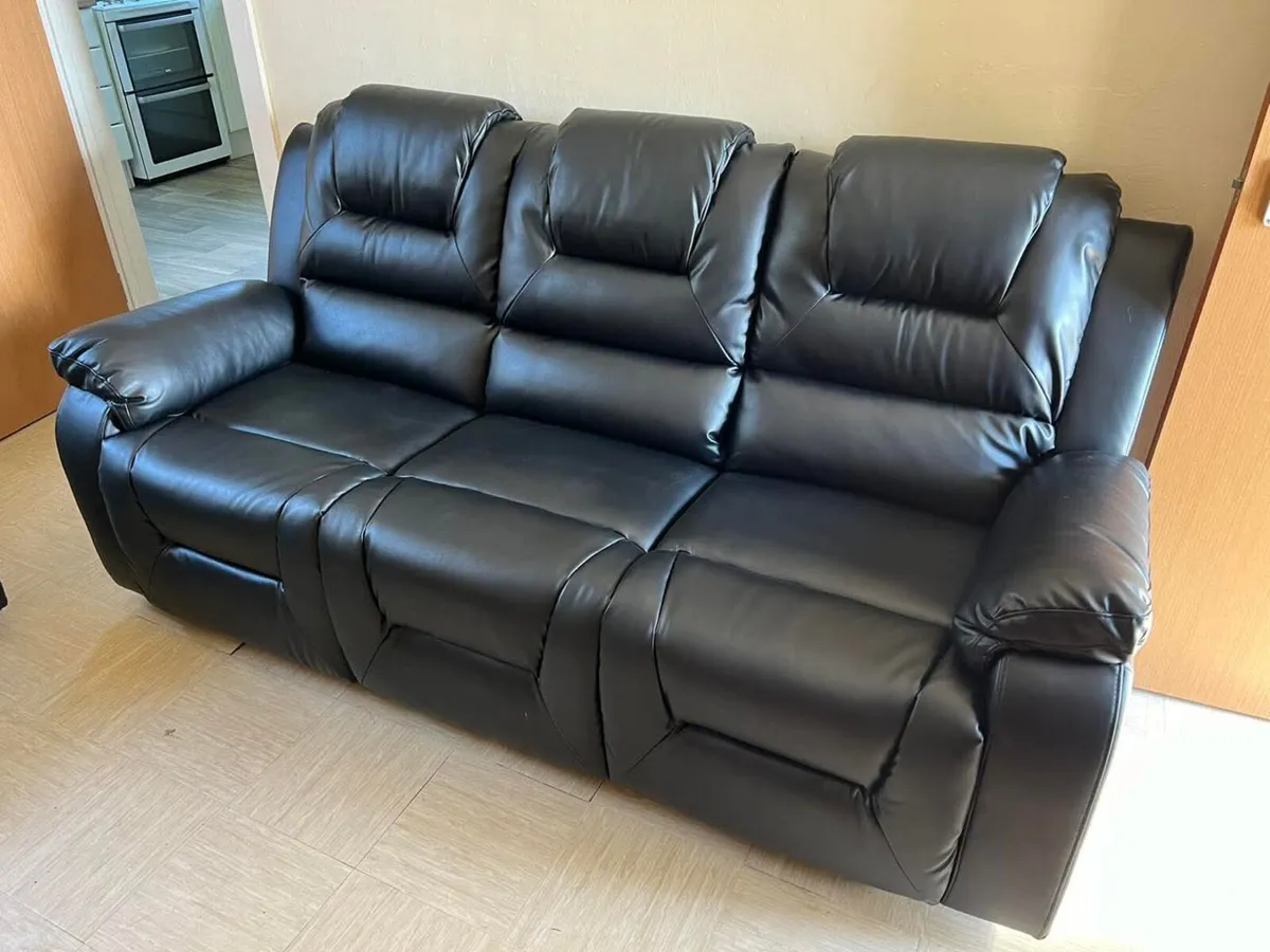3+2 Axel Leather Manual Recliner Sofa Set - Image 2