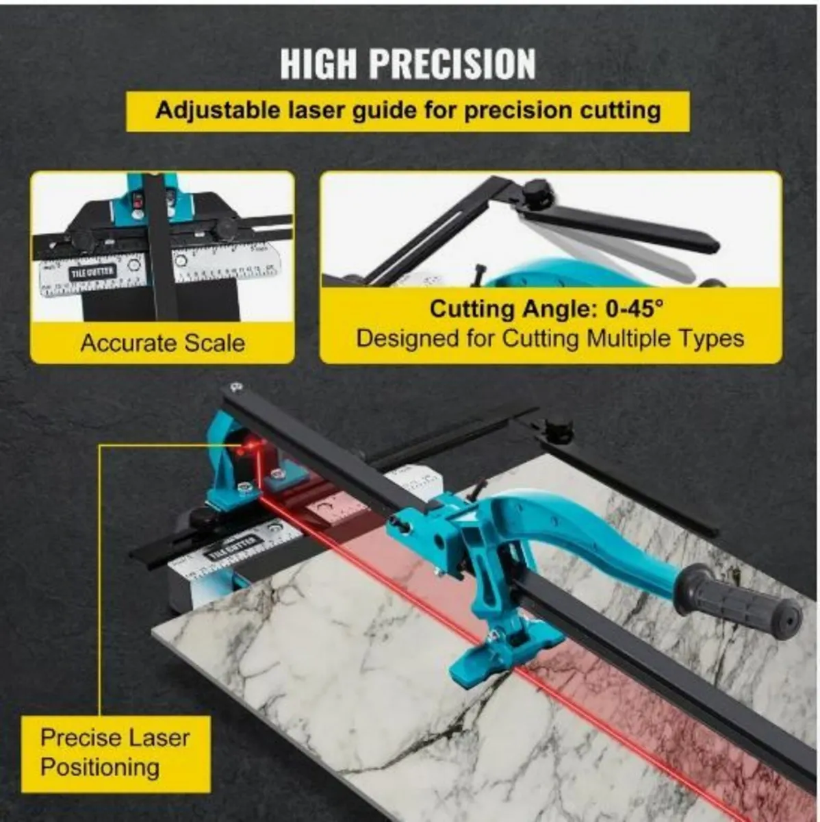 Manual Tile Cutter 1200mm Single Rail Hand Tool - Image 4