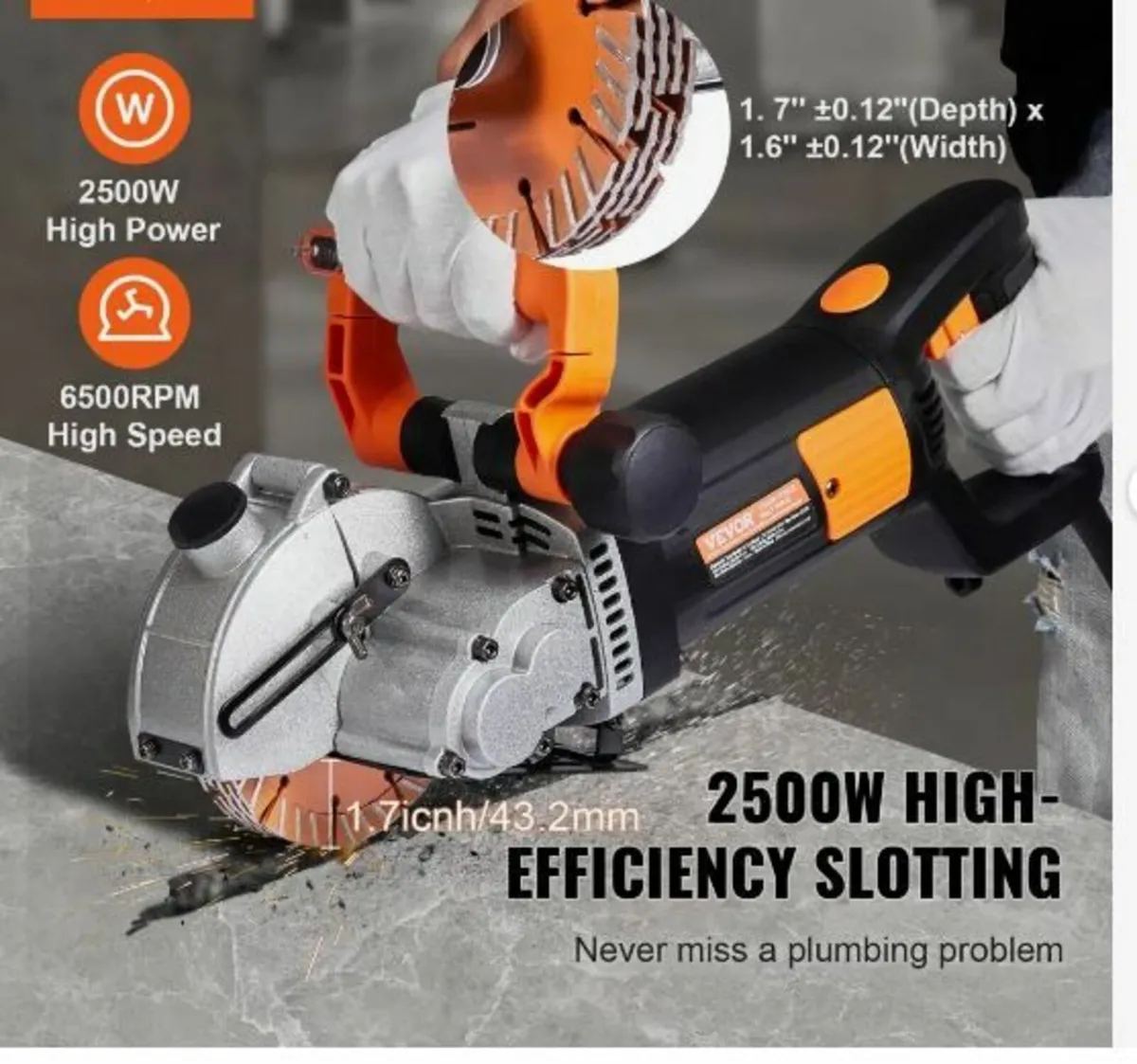 42mm Electric Wall Chaser Groove Cutting Machine - Image 3