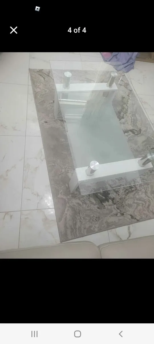 White glass coffee table - Image 1