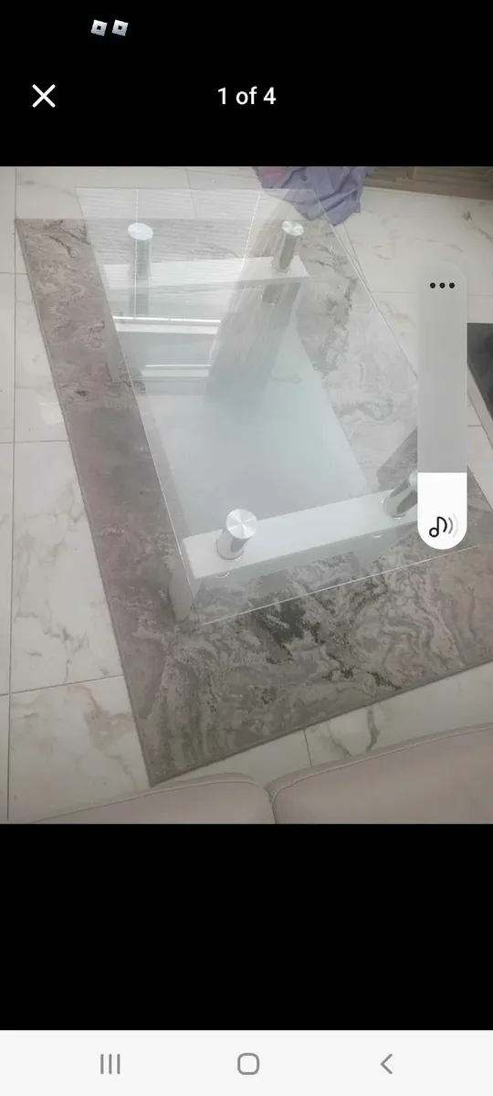White glass coffee table - Image 2