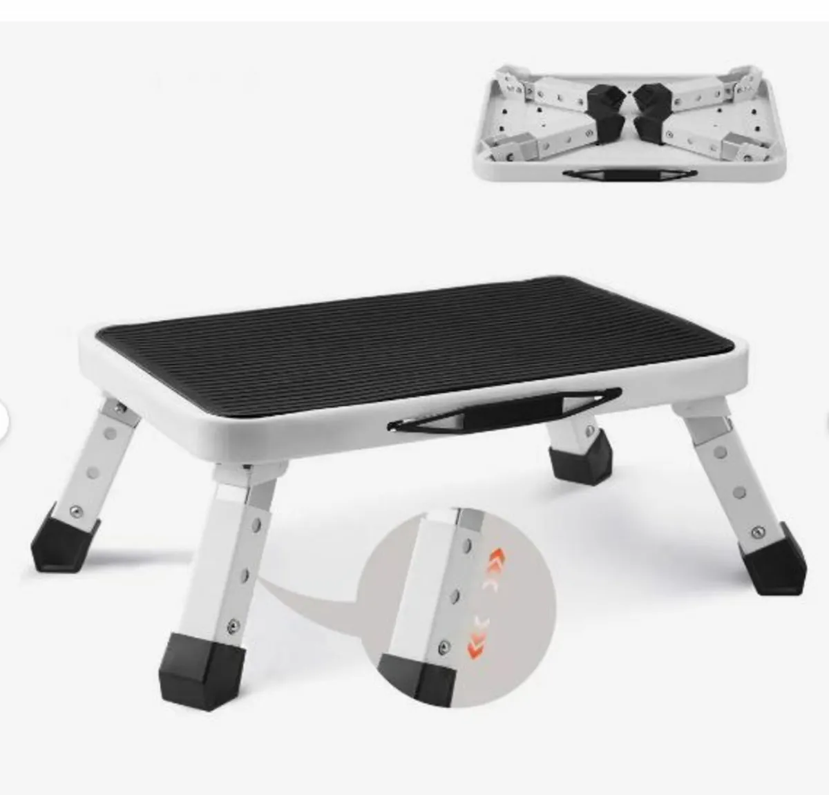 Step Stool 1-Step 150KG Capacity, Folding Steel - Image 1