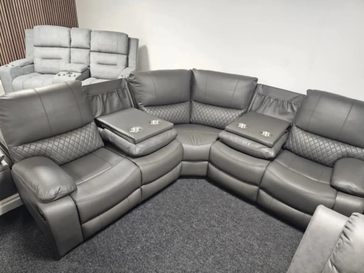 Rita Corner Leather Manual Recliner Sofa - Image 2