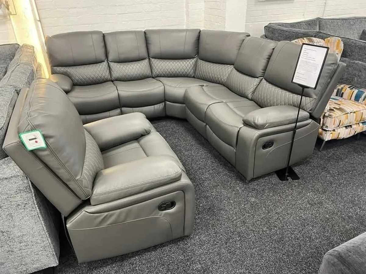 Rita Corner Leather Manual Recliner Sofa - Image 1