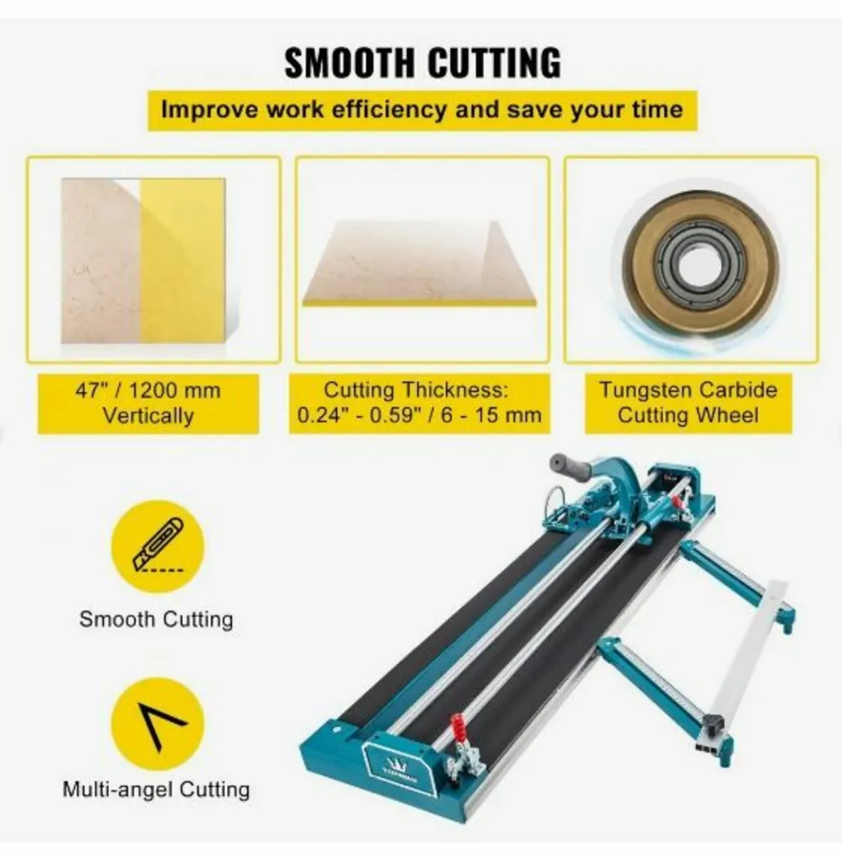47Inch/1200mm Tile Cutter Double Rail Manual Tile - Image 4
