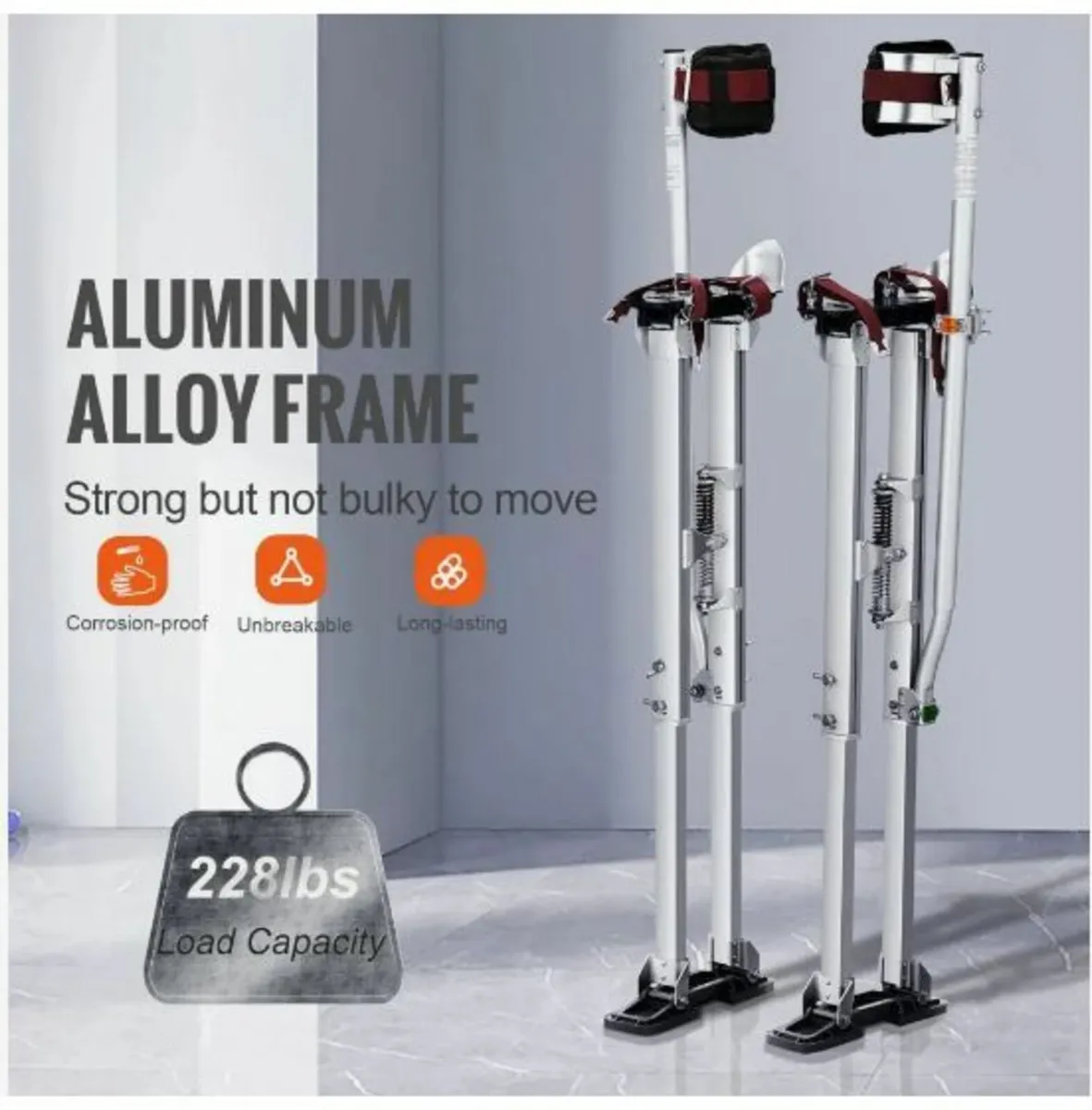 Drywall Stilts, 91.4 cm-127 cm Adjustable Aluminum - Image 3