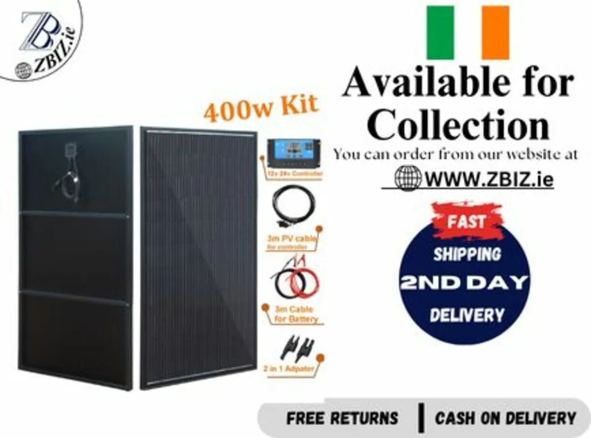 400W Solar Panel Kit 12V – 2×200W Aluminum - Image 1