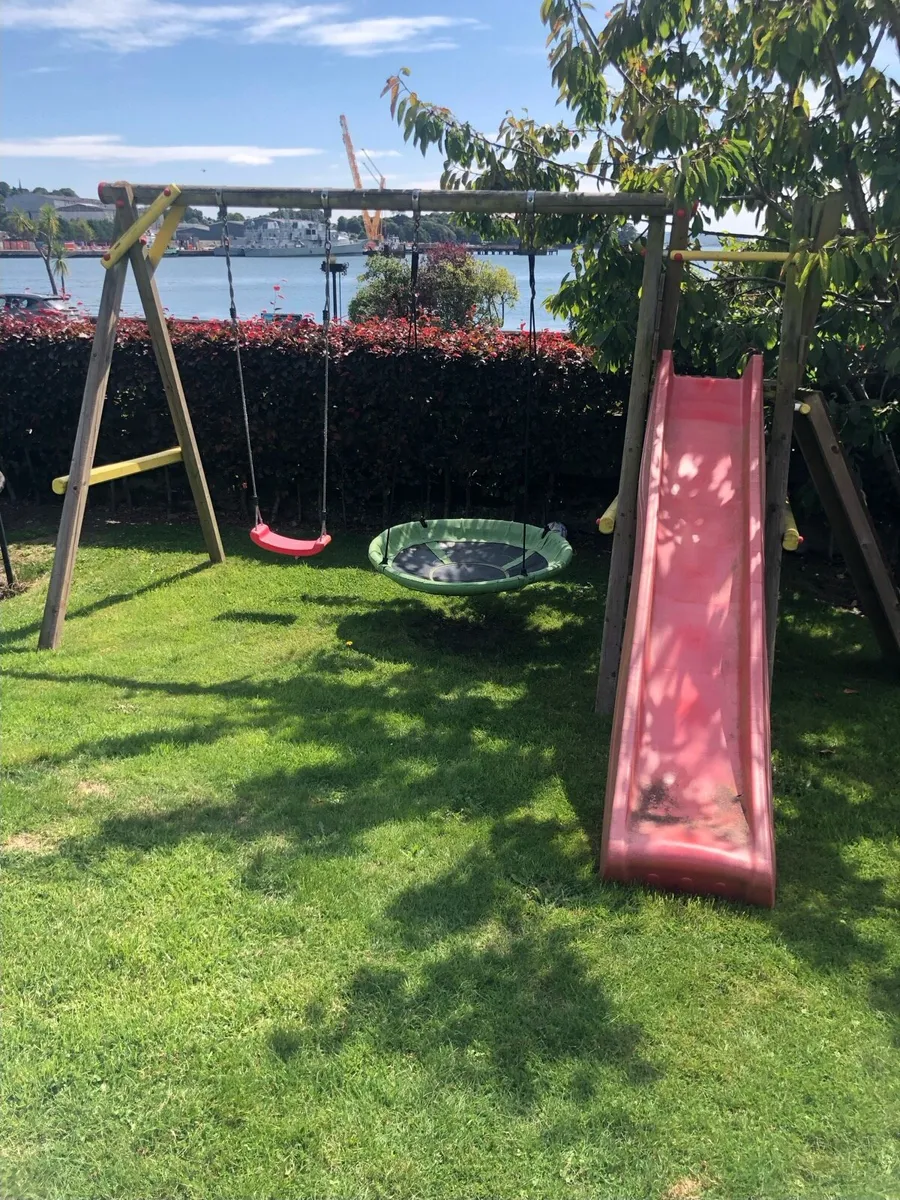 Timber swing and slide set - Image 1