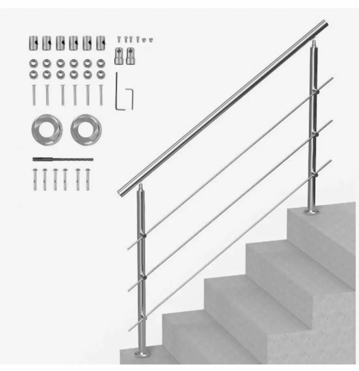 149.9 cm Handrails for Outdoor Steps 3 - Image 1