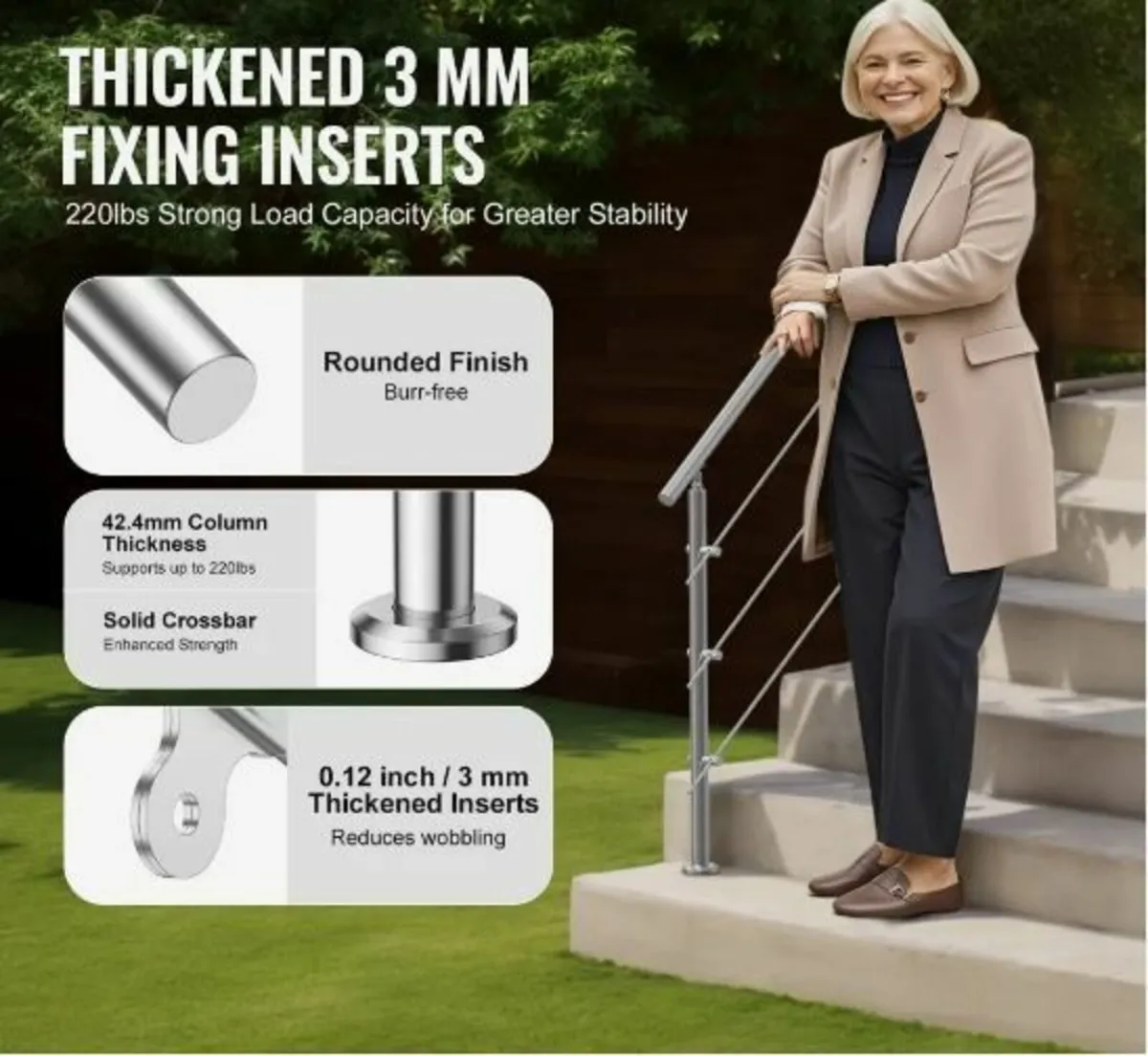 149.9 cm Handrails for Outdoor Steps 3 - Image 2