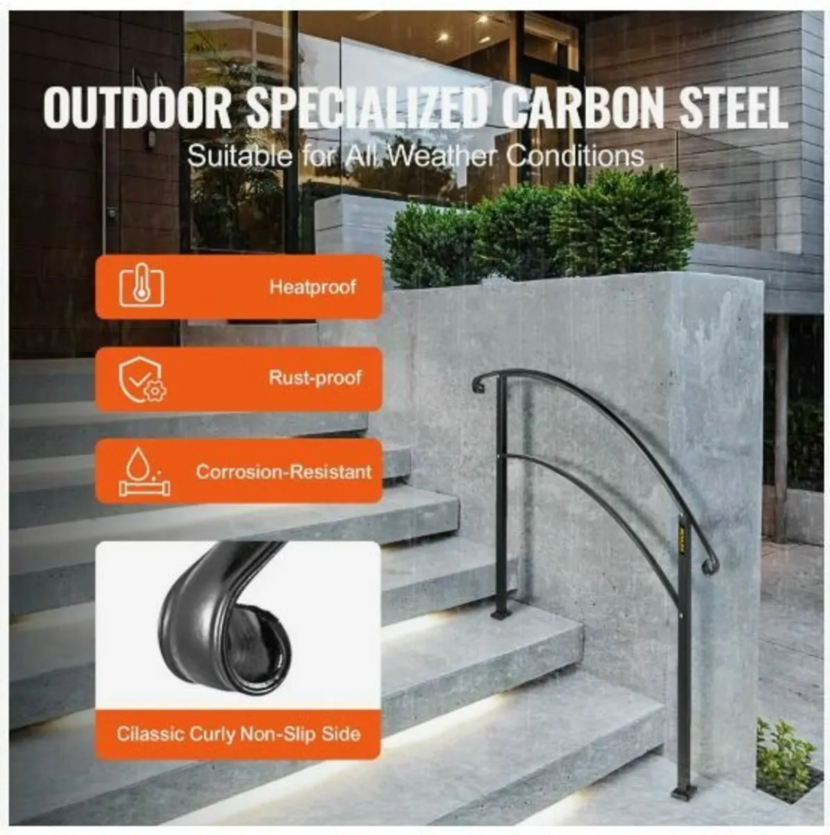 3FT Adjustable Wrought Iron Handrail - Image 4