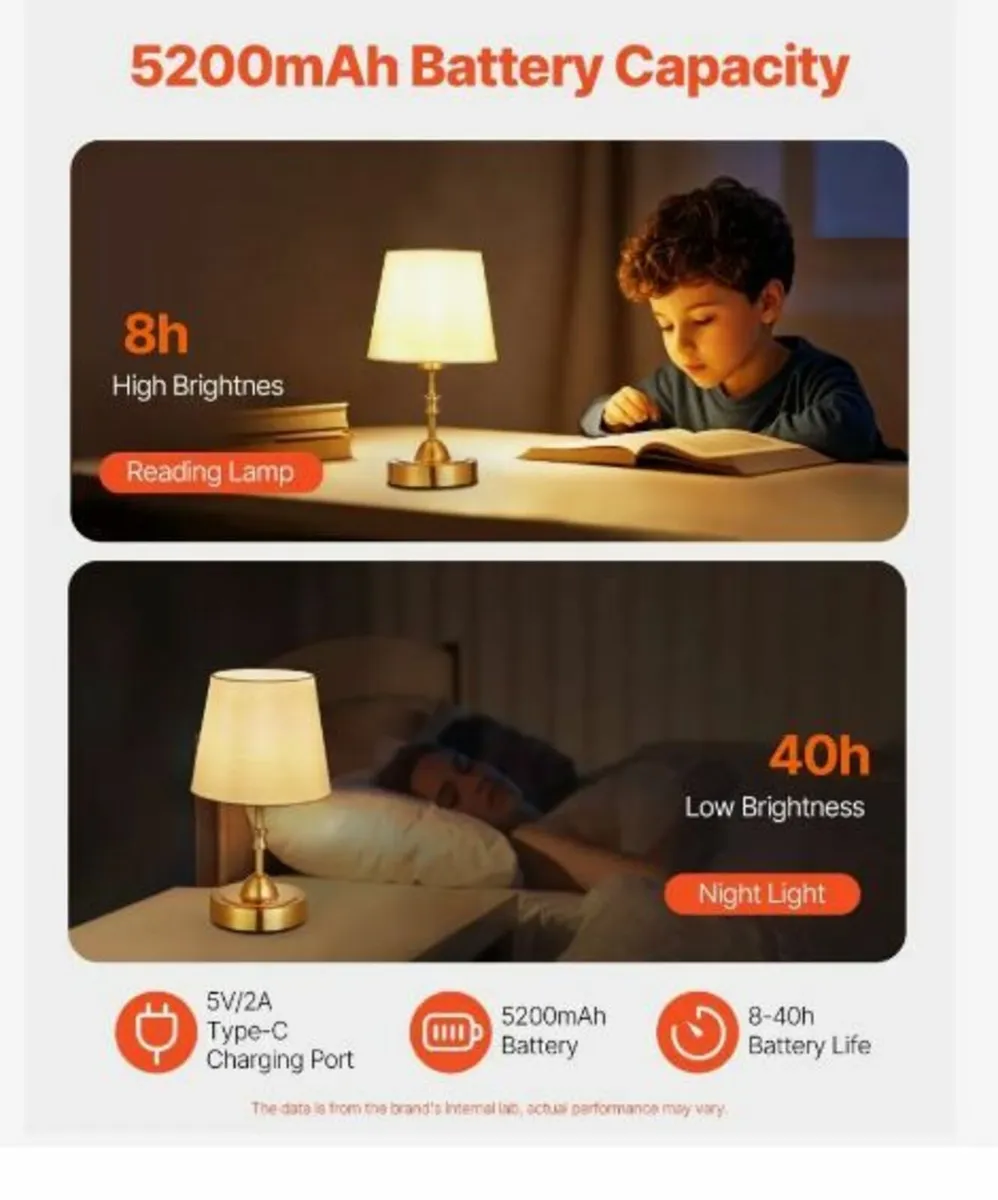 Cordless Table Lamp Rechargeable Battery - Image 3