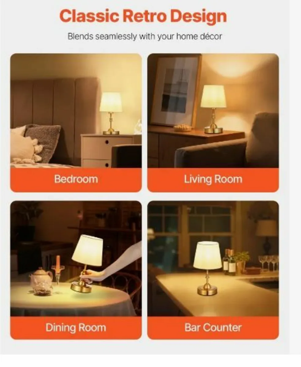 Cordless Table Lamp Rechargeable Battery - Image 4