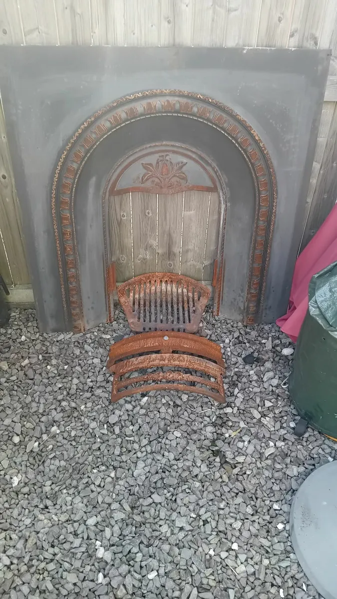 Used Metal  fireplace, grate, - Image 1