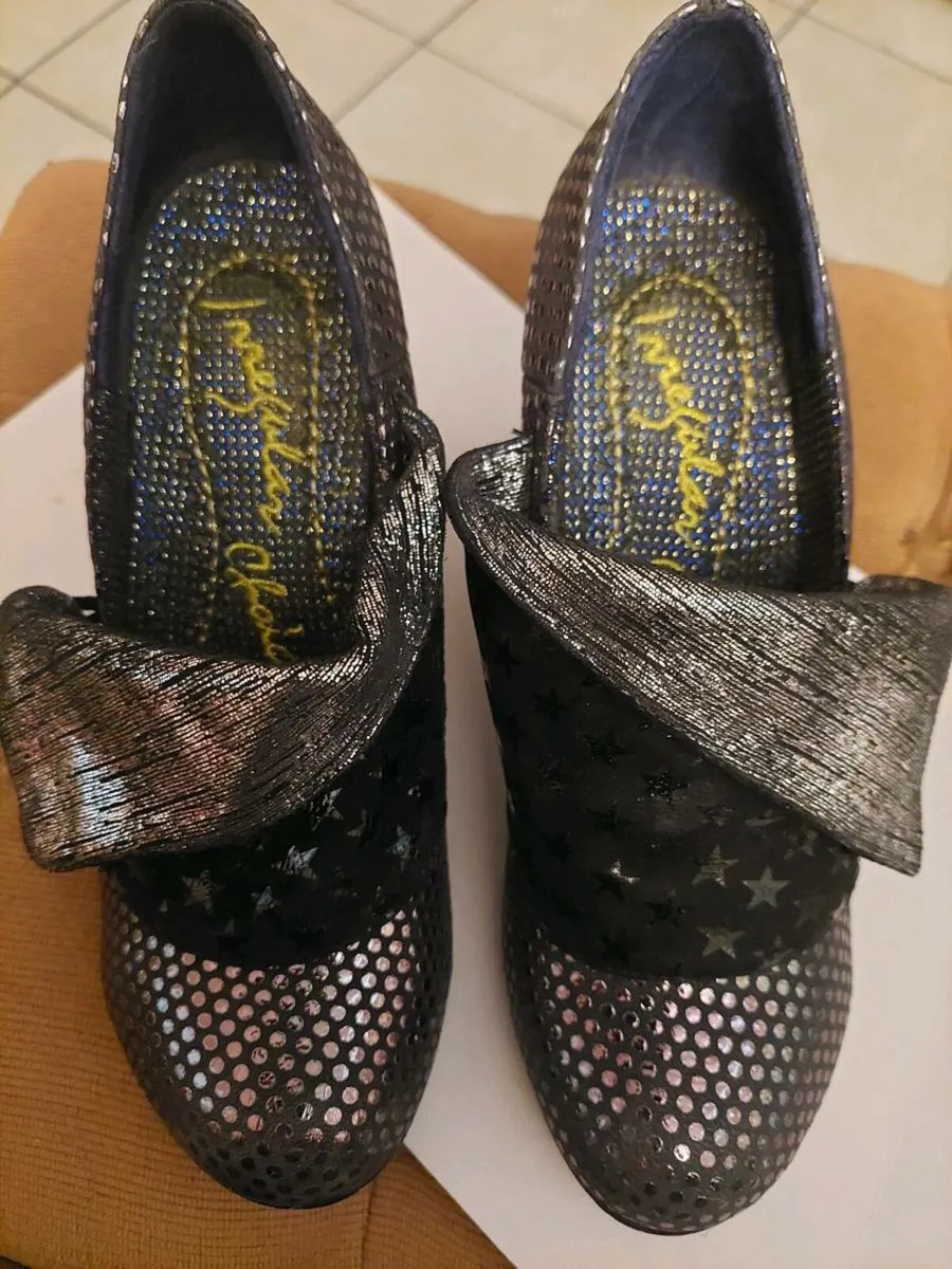 Irregular Choice Flick Flack Black/Silver Shoes - Image 1