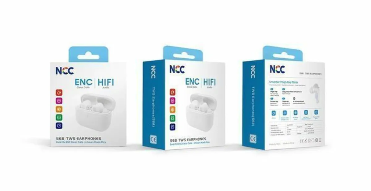 Latest Design NCC S66  Wireless Earbuds White. - Image 3