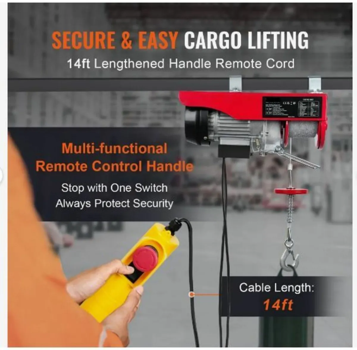 Electric Hoist, 249.5 kg Lifting Capacity, 510W - Image 3