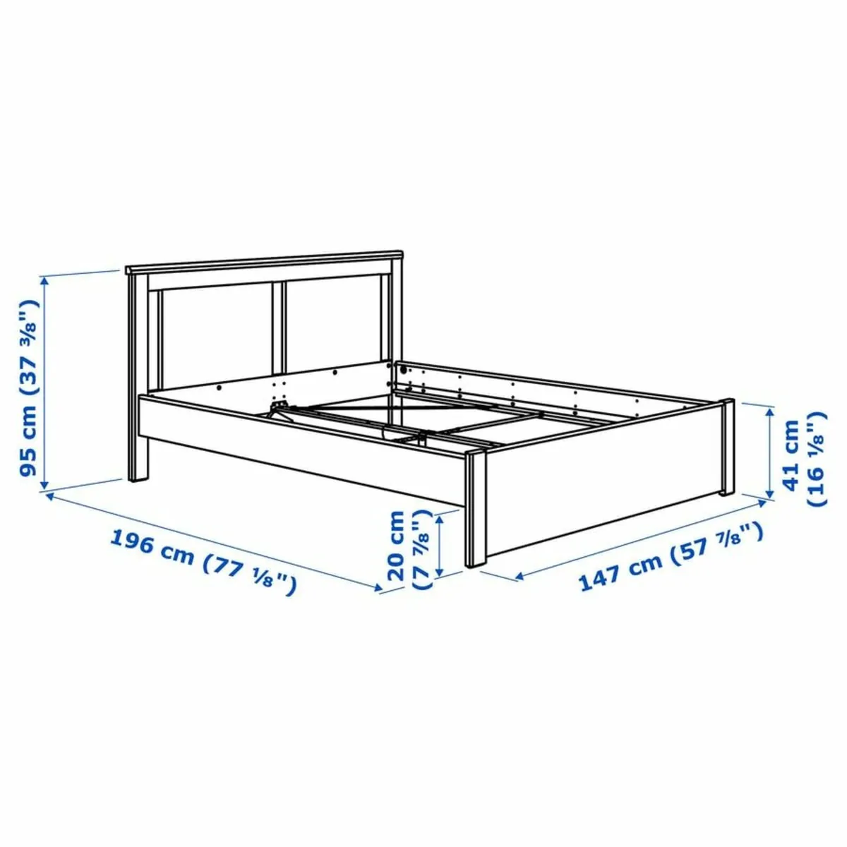 Double bed with mattress. - Image 4