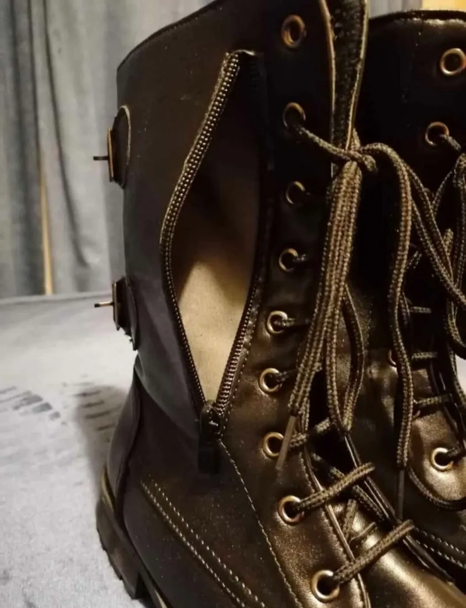 NEW - Black lace-up boots with pockets - Image 2