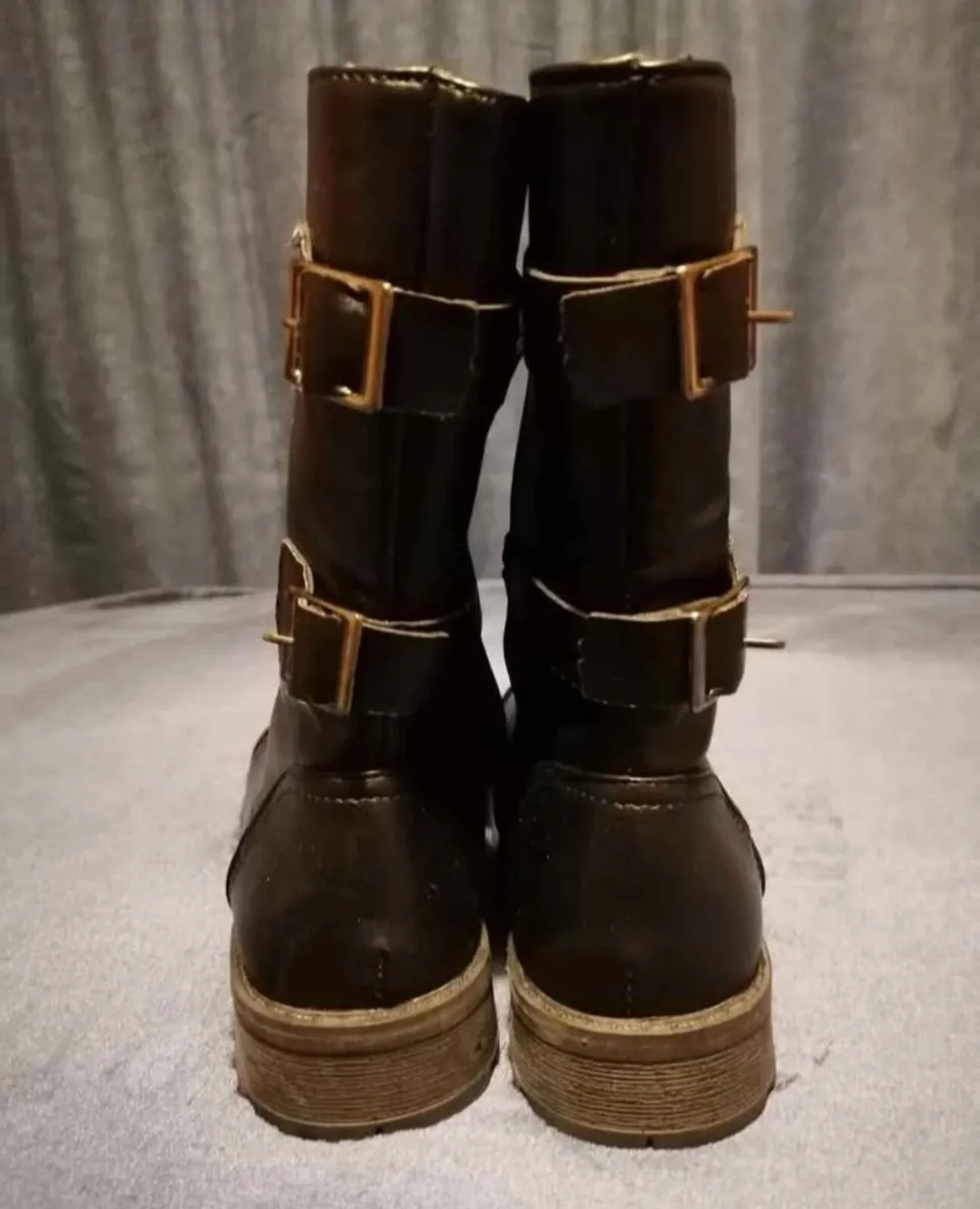 NEW - Black lace-up boots with pockets - Image 4