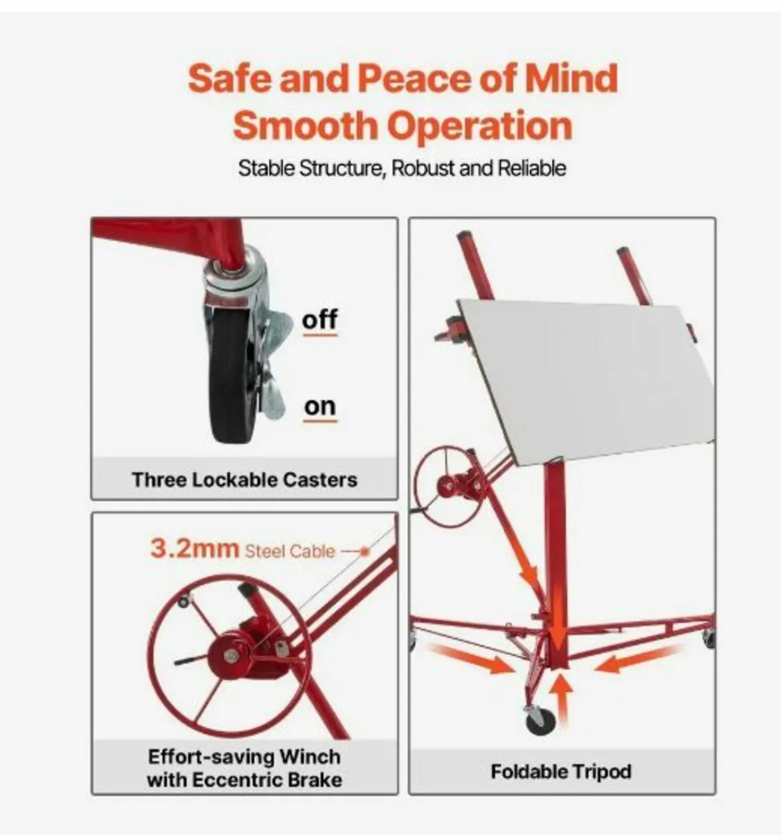 Drywall Rolling Lifter Panel, 16ft Sheetrock Lift - Image 4