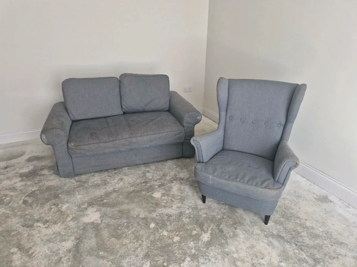 Sofa bed, armchair and pouffe - Image 3