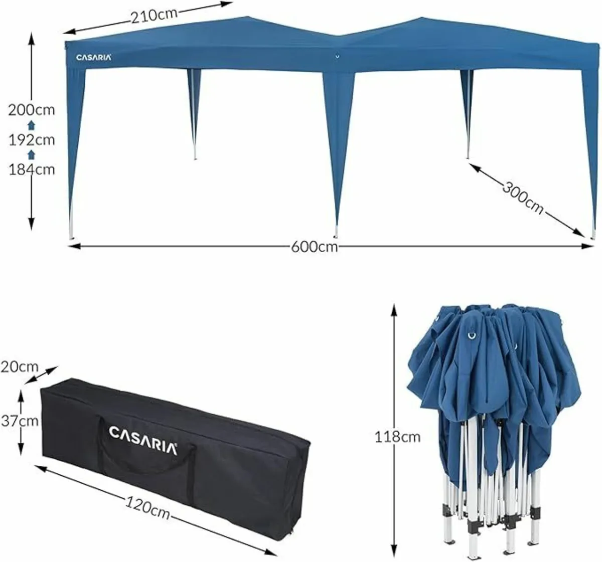 Gazebo 3 x 6 m Pop-Up  Water-Repellent with Ba - Image 4
