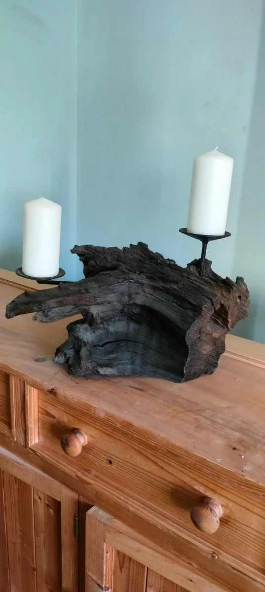 Bog oak candle holder - Image 2