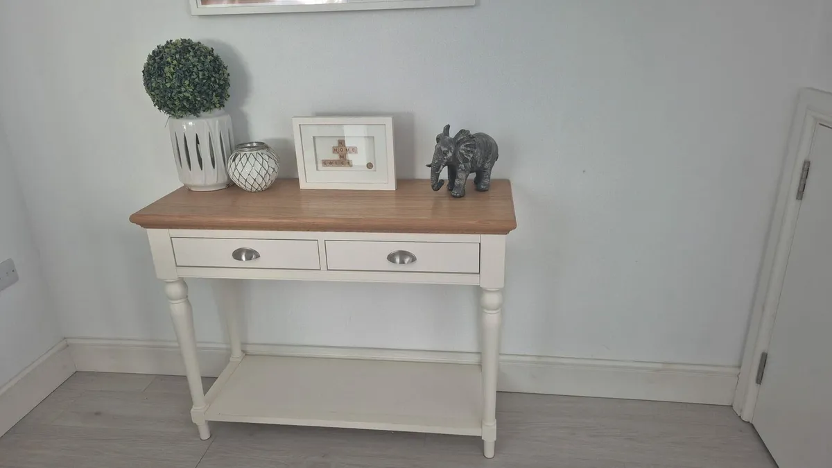 Hall table double drawers two table console table - Image 3