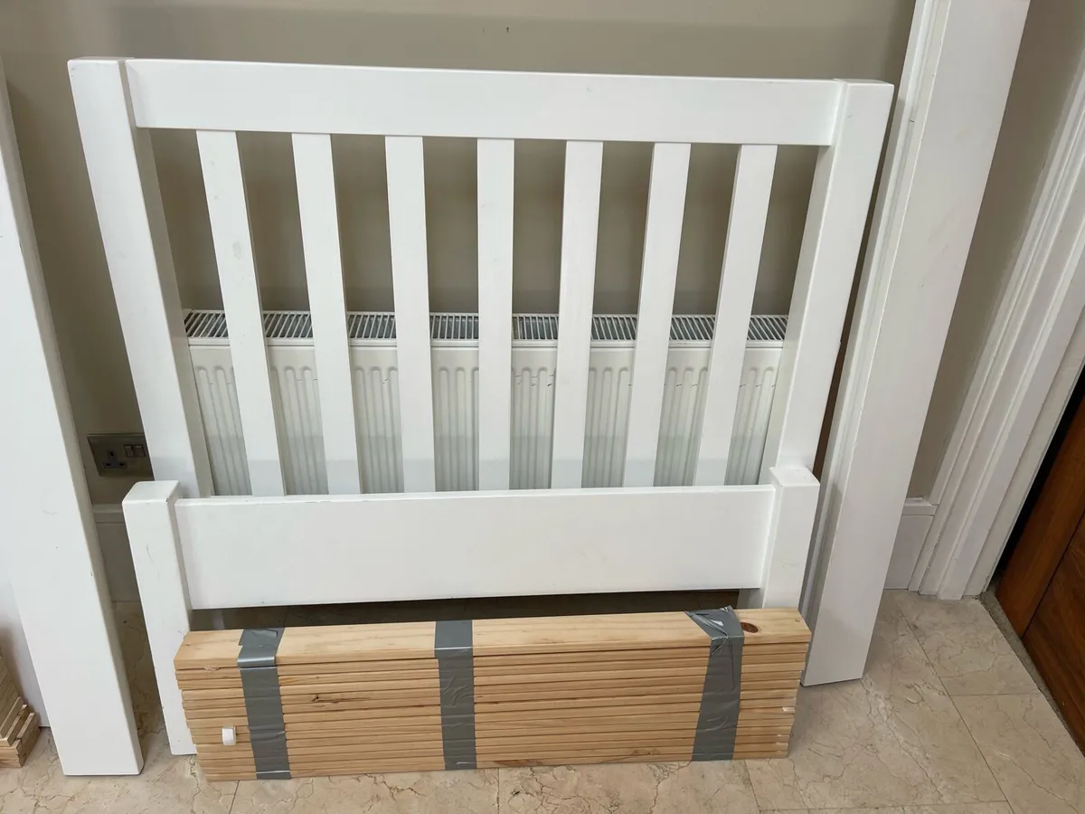 2 x Good Quality White Wooden Single Beds -Deliver - Image 3