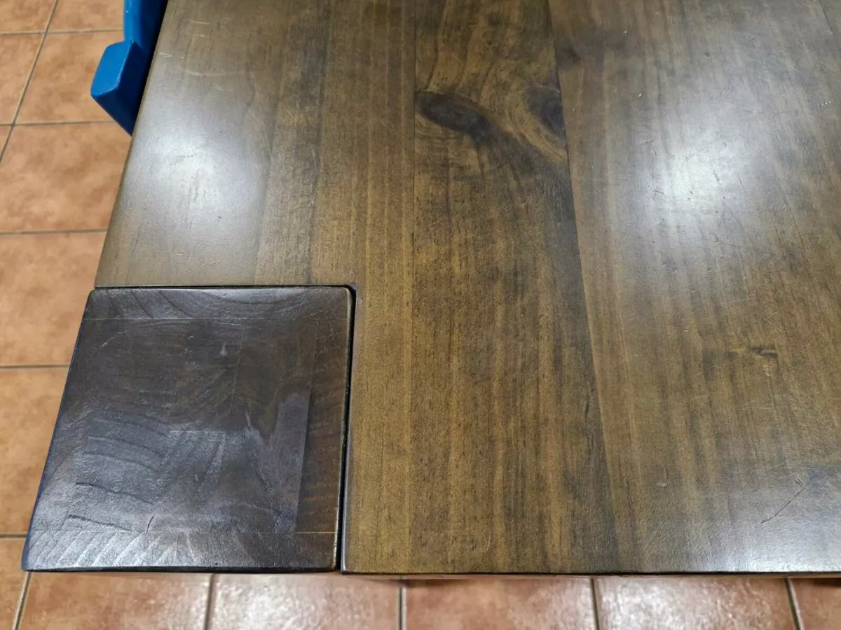 Solid pine walnut stained dining table - Image 2