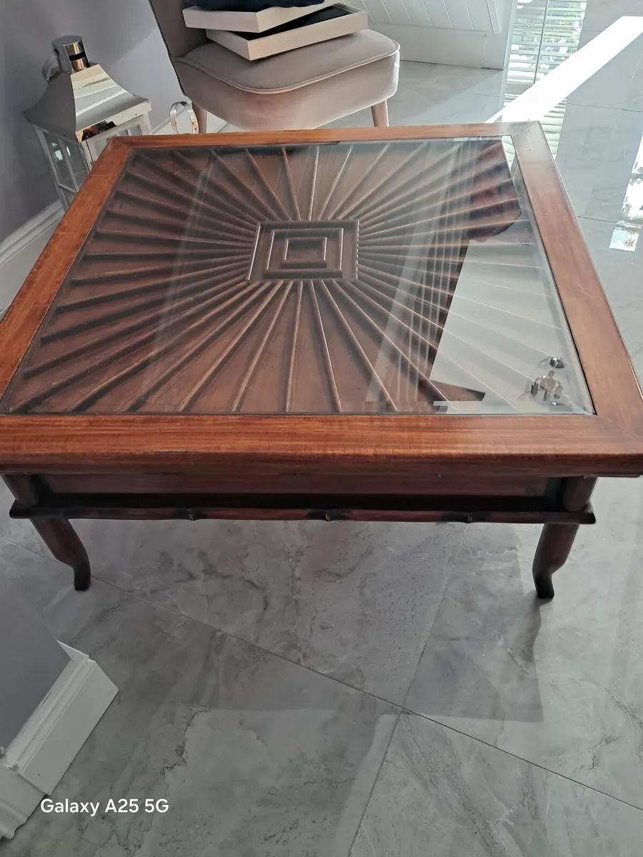 Coffee table with glass inlay - Image 2