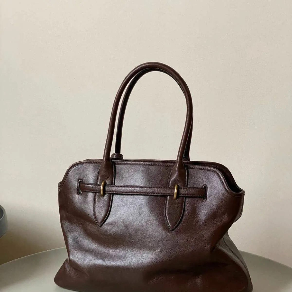 Miu Miu Women’s Leather Boston Tote – Large - Image 2