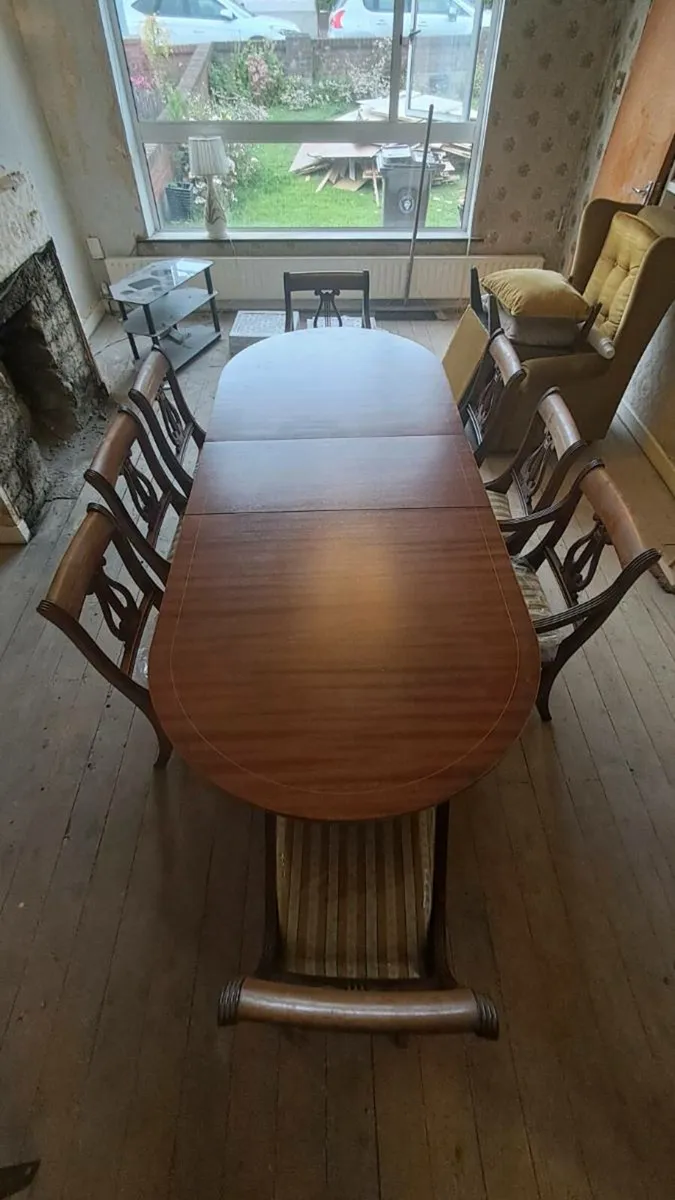 Vintage Dinning Table and 8 Chairs. - Image 1