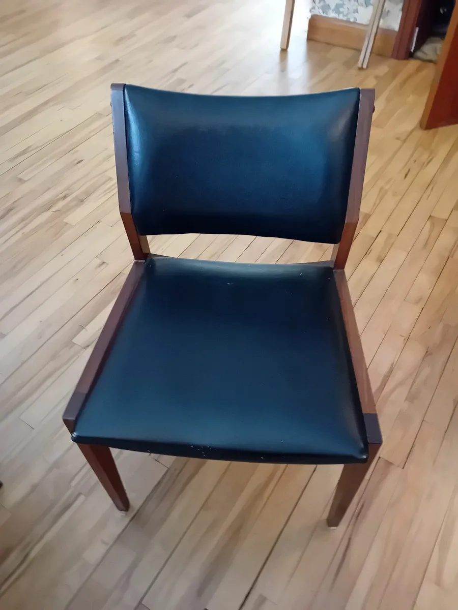 Danish leather chairs x 7