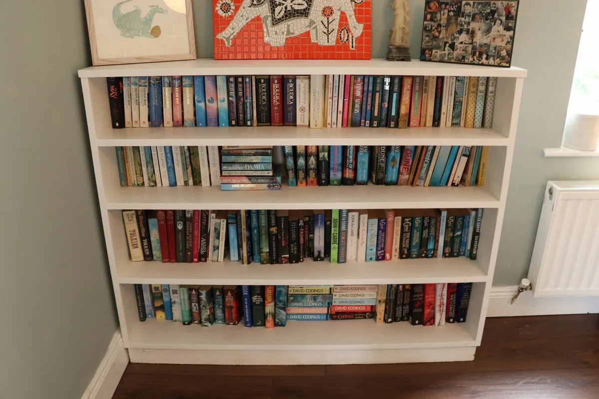White Hardwood Bookcase – Mid-Century - Image 2