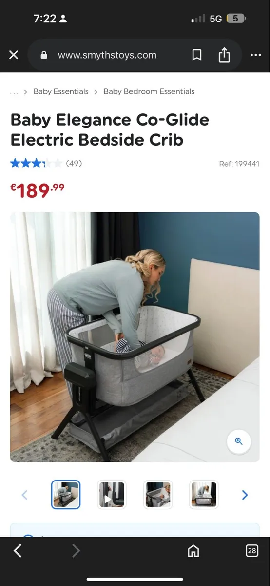 Electric Crib next to bed - Image 1