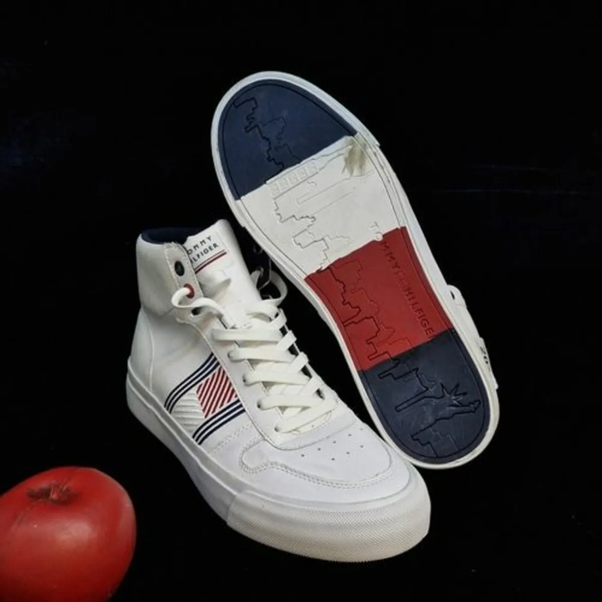 Tommy Hilfiger white core corporate hi top trainer
