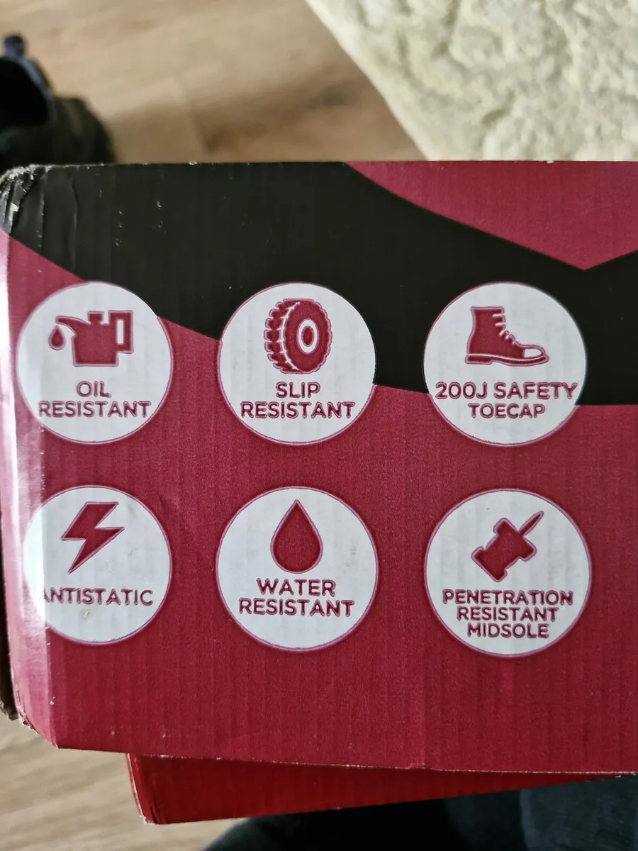 Red back work boots - Image 3