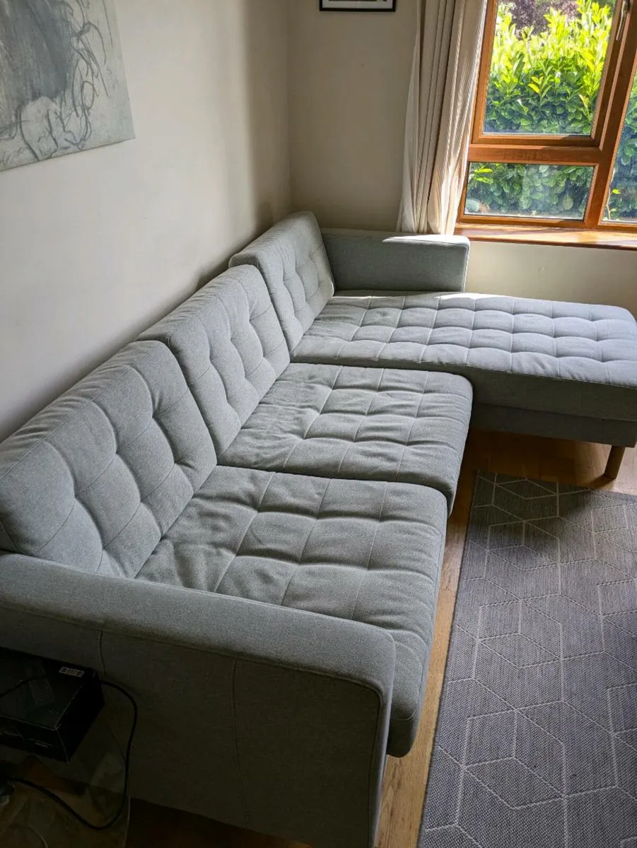 3 seater chaise longue corner sofa Ikea - Image 1