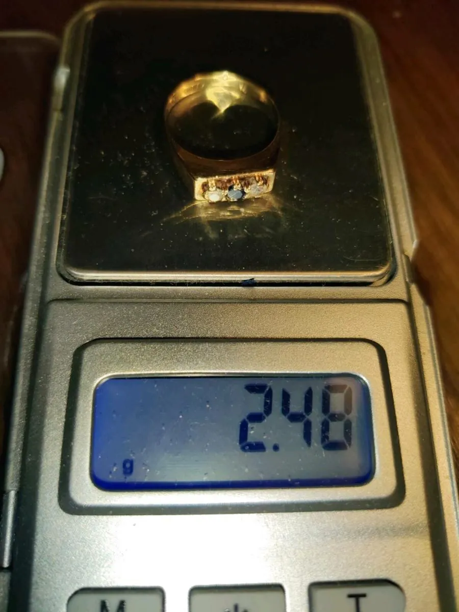 SQUARE SAPPHIRE, 9CT Gold Vintage Signet Ring ! - Image 2