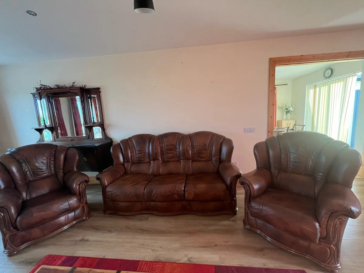 Sofa Suite Italian Leather - Image 1