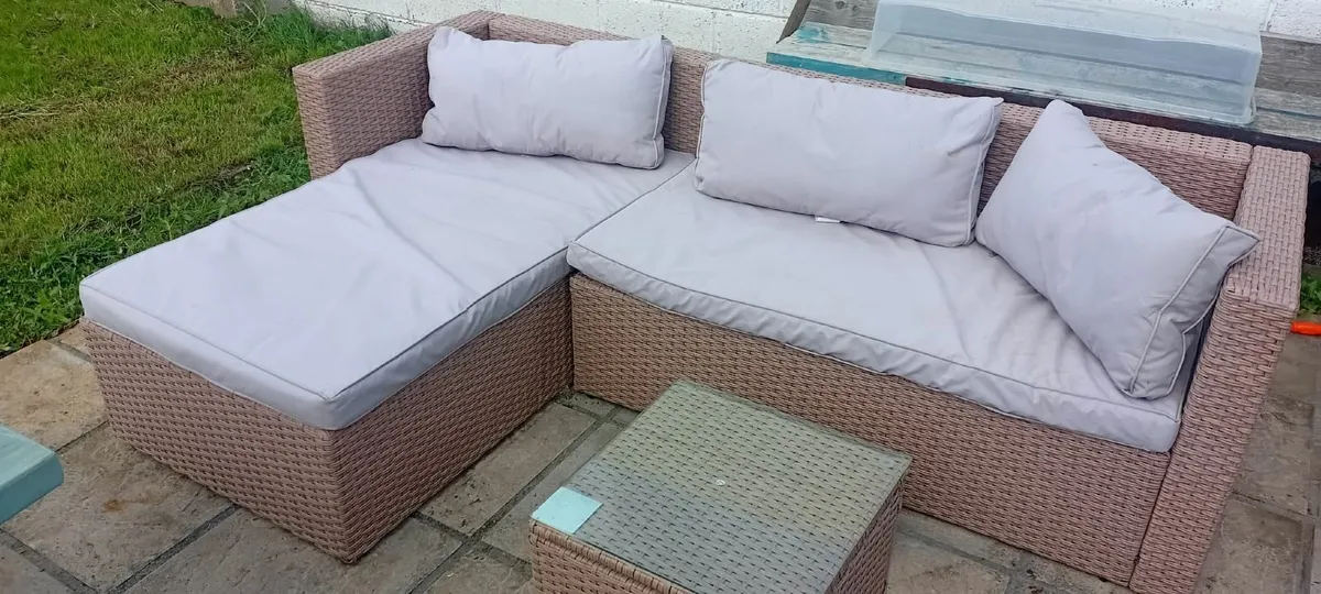 Rattan corner sofa