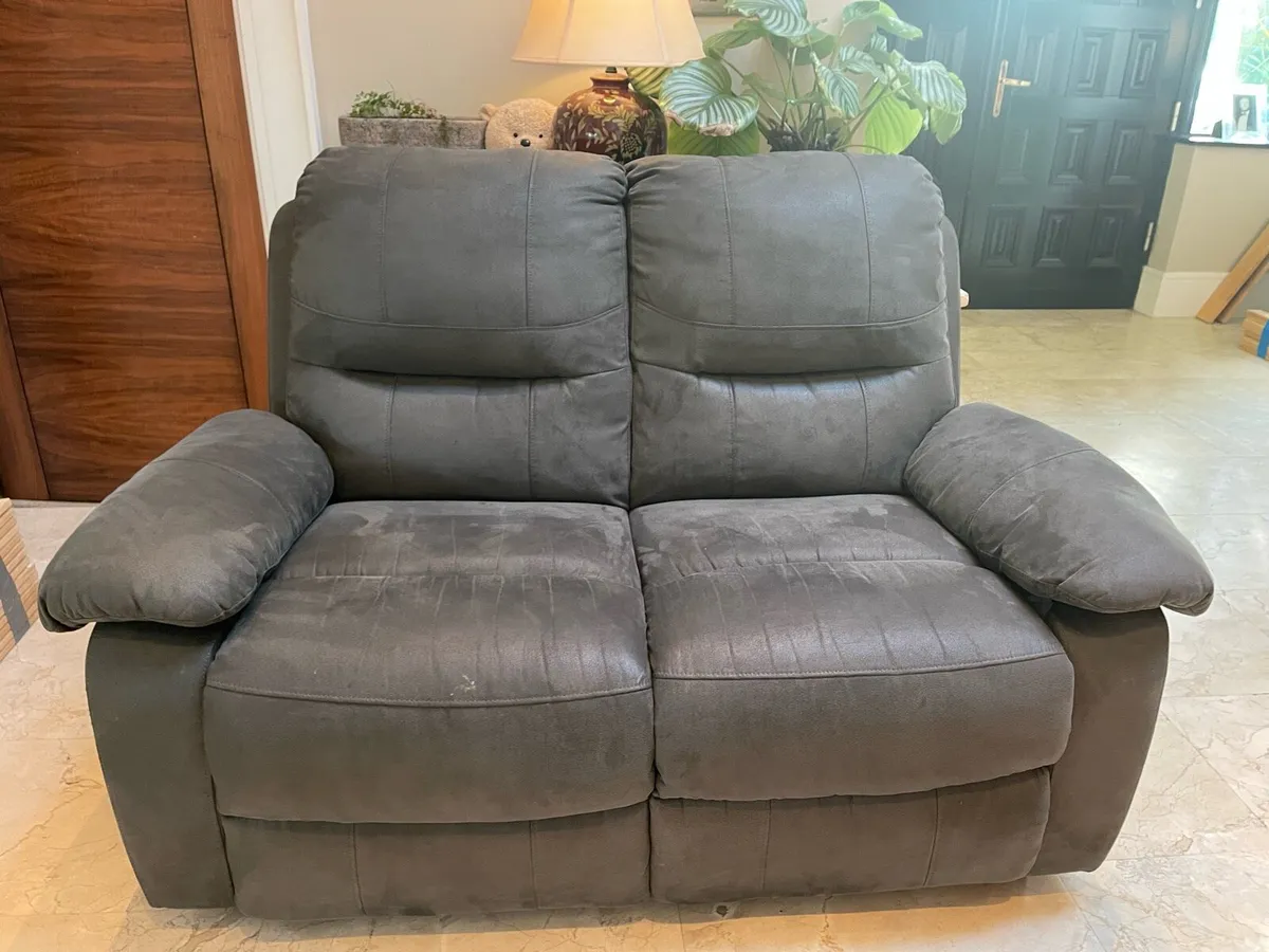 Beautiful Grey Suede 2 Seater Couch -Sofa -Deliver - Image 1